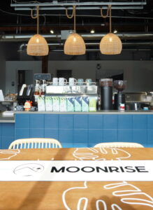 Photo provided by Moonrise Coffee Roasters, image of coffee counter inside shop.